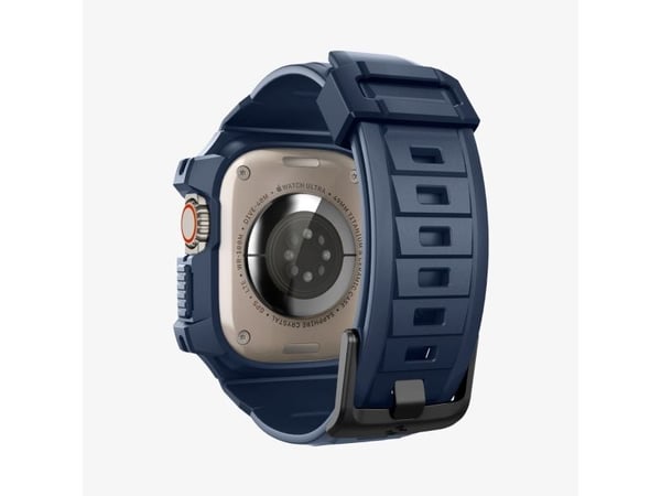 Spigen Rugged Armor Pro – handledsväska för smartwatch – robust – termoplastisk polyuretan (TPU) – marinblå – för Apple Watch Ultra (49 mm), Ultra ...
