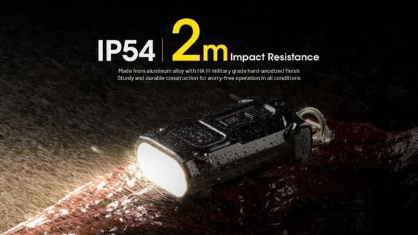 Nitecore TINI3, Avaimenperätaskulamppu, Oranssi, Alumiini, Painikkeet, IP54, LED