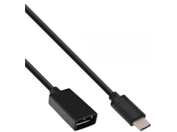 InLine 0,15m USB 3.1 A - USB 3.1 C, 0,15 m, USB A, USB C, USB 3.2 Gen 2 (3.1 Gen 2), hane/kvinna, Svart