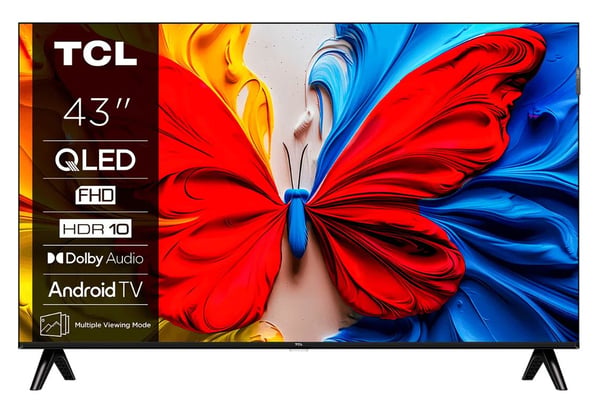TCL 43V5C - 43" Diagonal klass (42.5" visbar) - V5C Series LED-bakgrundsbelyst LCD-TV - QLED - Smart TV - Android TV - 1080p 1920 x 1080 - HDR - bo...