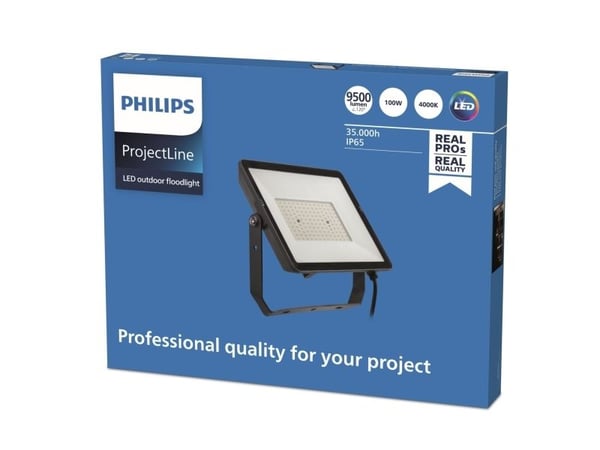 Philips ProjectLine strålkastare 9500 lm 100 W 4000K IP65, svart