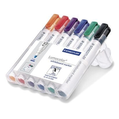 Whiteboardmarker Staedtler Lumocolor 351 WP6 rund spids ass. farver - (6 stk.)