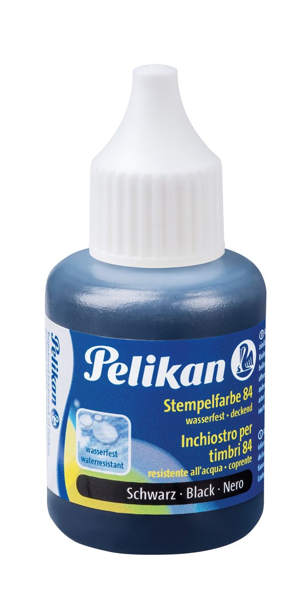 Pelikan leimausmuste vedenkestävä 30 ml musta siveltimellä varustettuna