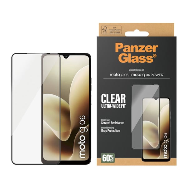 PanzerGlass ® Screen Protector Motorola moto g06 | moto g06 POWER | Ultra-Wide Fit, Motorola, Motorola - Moto G06 4G, Motorola - Moto G06 Power 4G,...