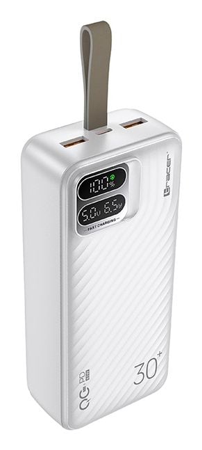 Tracer BLAZE varavirtalähde 65 W 30000 mAh, 2 USB + USB-C, valkoinen