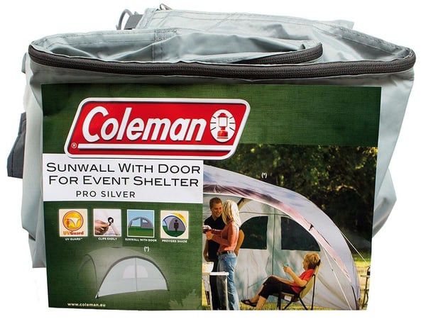 Coleman solvegg med dør for arrangementsskur L - 3,65 m