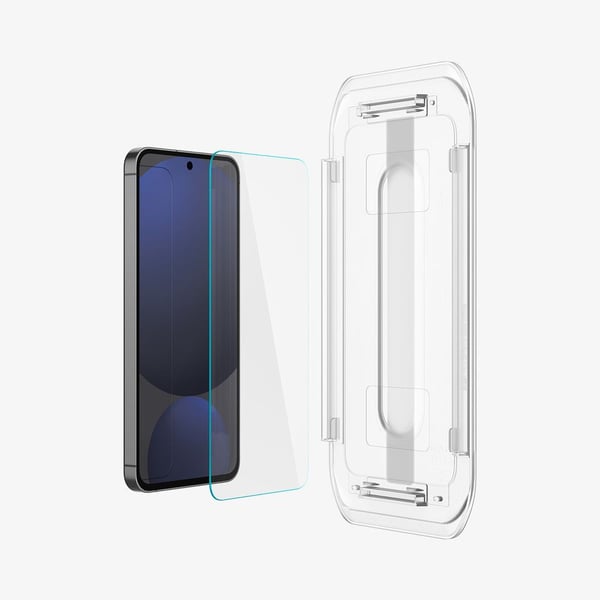 Spigen GLAS.tR EZ Fit, Samsung, Galaxy S24 FE, iskunkestävä, naarmuuntumaton, läpinäkyvä, 1 kpl
