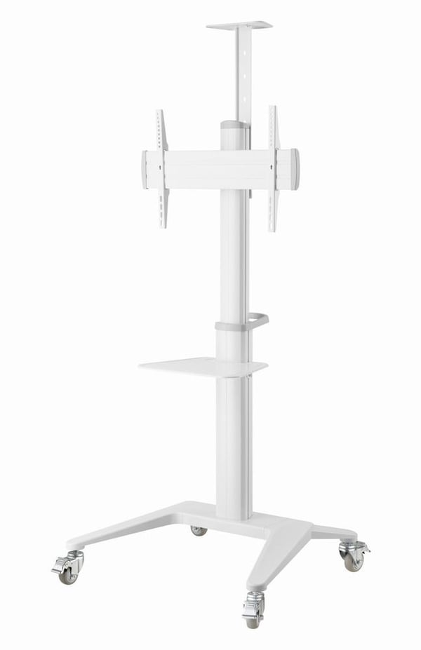 Gembird - Pyörillä varustettu vaunu - televisiolle - pyörillä - alumiinia - valkoinen - näytön koko: 37"-70"