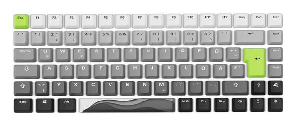 Sharkoon SKILLER SGK50 S3 Design Bundle - D5, Svart, Grå, Vit, Bild, Halksäkert underlag, Spelmusmatta