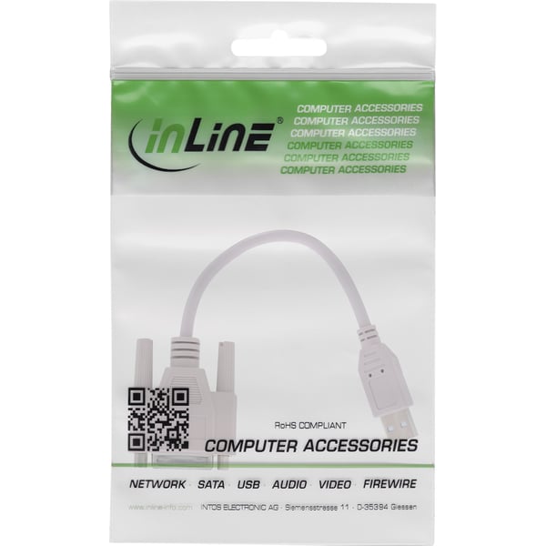 InLine 33101, Beige, USB Type-A, Hankjønn, Hunkjønn, 100 mm, 140 mm