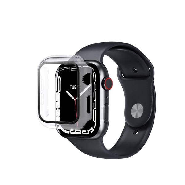 eSTUFF Titan Shield - Støtfanger for smartarmåndsur - full body, 45 mm - herdet glass (9H) - blank - for Apple Watch (45 mm)