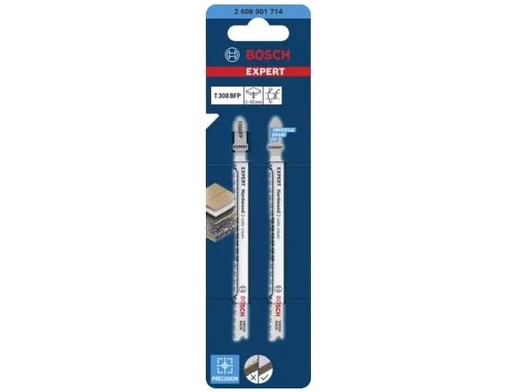 Bosch T 308 BFP, Figursågblad, Laminerad panel, Gipsskivor, Bimetall, Rostfritt stål, 2 mm, 5 cm