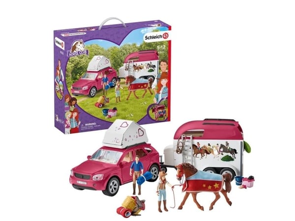 Schleich Horse Club 42535 hevosleikkisetti autolla ja hevosperävaunulla