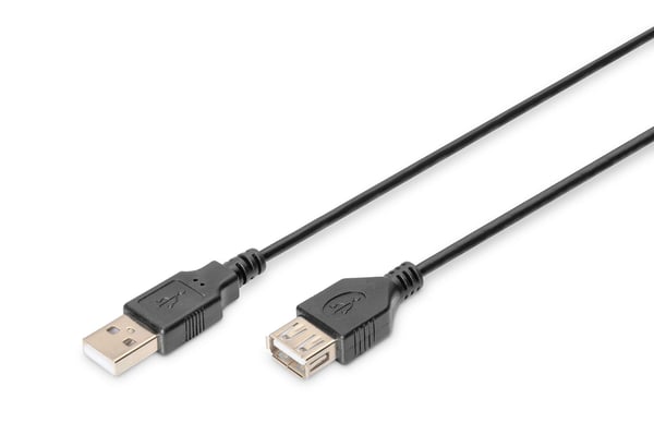 ASSMANN Basic - USB-förlängningskabel - USB (hona) till USB (hane) - USB 2.0 - 3 m - formpressad - svart