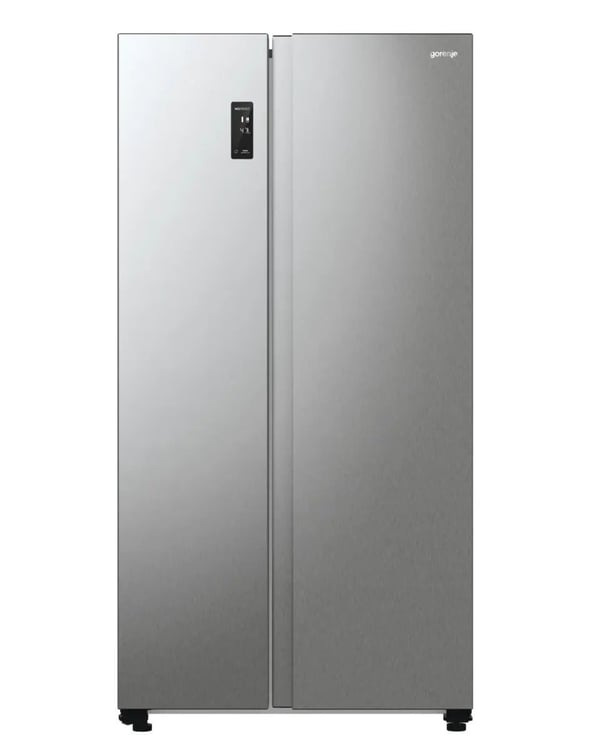 Gorenje Advanced NRR9185EAXL - Kylskåp/frys - sida vid sida - bredd: 91.5 cm - djup: 67 cm - höjd: 178.6 cm - 550 liter - Klass E - grå-metallic