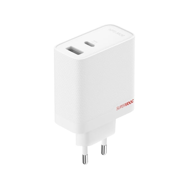 OnePlus SUPERVOOC 80W USB-laturi GaN, 2 porttia (Type-C, Type-A)