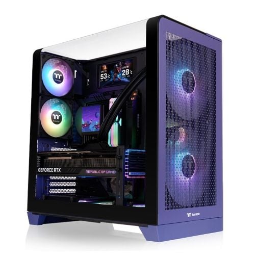 Thermaltake CA-11F-00MNWN-00, Midi Tower, PC, Blå, ATX, micro ATX, Mini-ITX, SPCC, Härdat glas, Multi