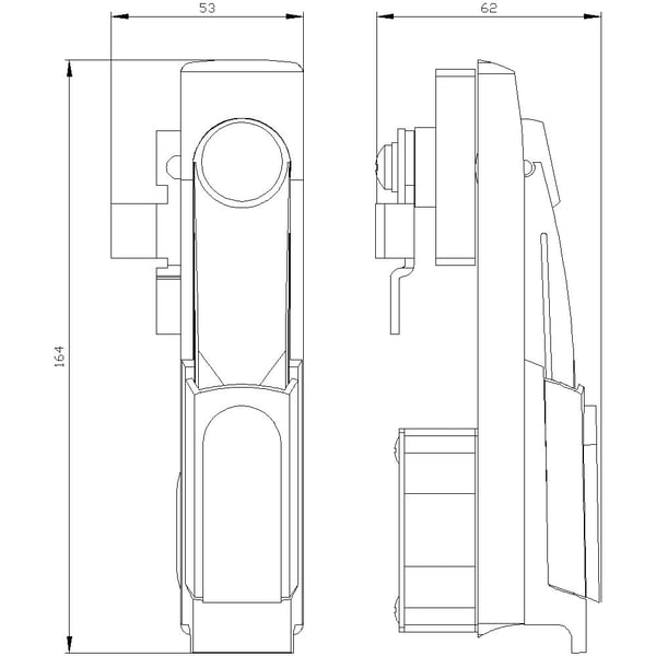Siemens 8GK9560-0KK06 svingbar spaklås, 1 stk., plast, 50 mm, 200 mm, 50 mm, 247 g