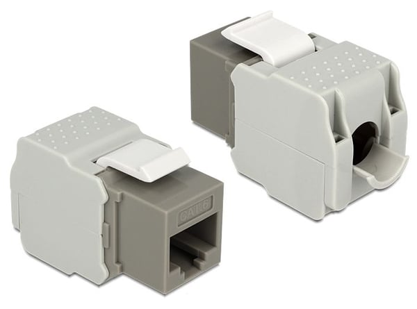 DeLOCK Keystone-moduuli - Modulaarinen insertti - RJ-45 - harmaa - harmaa