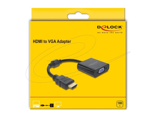Delock adapter HDMI hann til VGA hunn svart