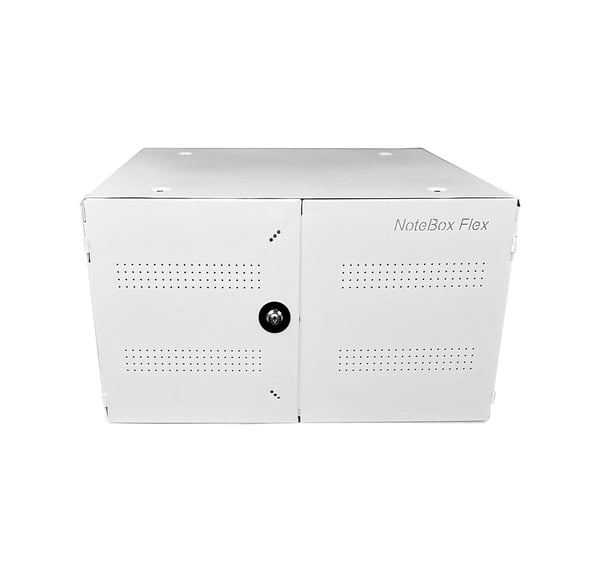 LEBA NoteBox 16 - Lagringsboks (kun lading) - for 16 nettbrett / notebook-er - USB-C - låsbar - stål - hvit - skjermstørrelse: inntiil 12" - veggmo...