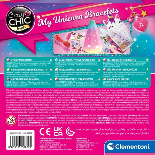 Clementoni Crazy Chic 50882, Lasten rannekorujen askartelusetti, 7 vuosi/vuosia