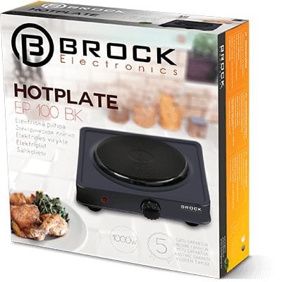 Brock Electronics EP 100 BK, Sort, Benkeplate, 1 zone(s), 1 zone(s), Rund, Elektrisk