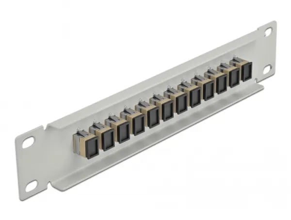 Delock - Koblingspanel - skapmonterbar - SC MM X 12 - grå, beige - 1U - 10"