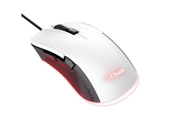 Trust GXT 922 YBAR - Mus - med belysning, gaming - högerhänt - optisk - 6 knappar - kabelansluten - USB 2.0 - vit