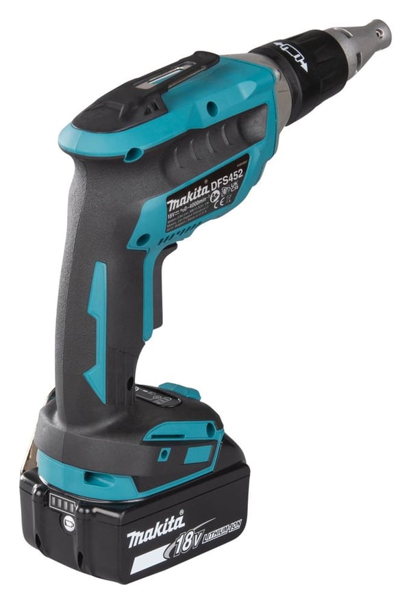 Makita DFS452TJX2, Elektrisk skrutrekker, Pistolhåndtak, 1/4", Svart, Blå, Grå, Børsteløs, 4000 RPM