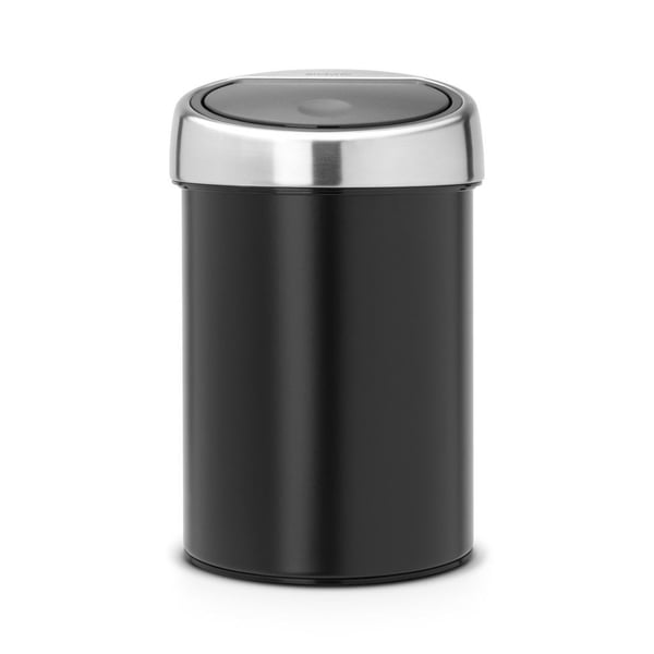 Brabantia Touch Bin, 3 L, Pyöreä, Musta, Hopea, Muovi, Ohje, 18,1 cm