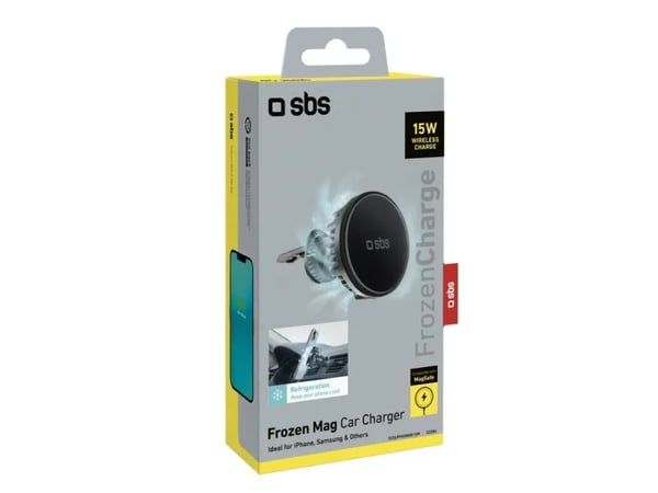 SBS TESUPFANWIR15W mobilholder til bil, 15 W trådløs lading, kjølevifte, svart