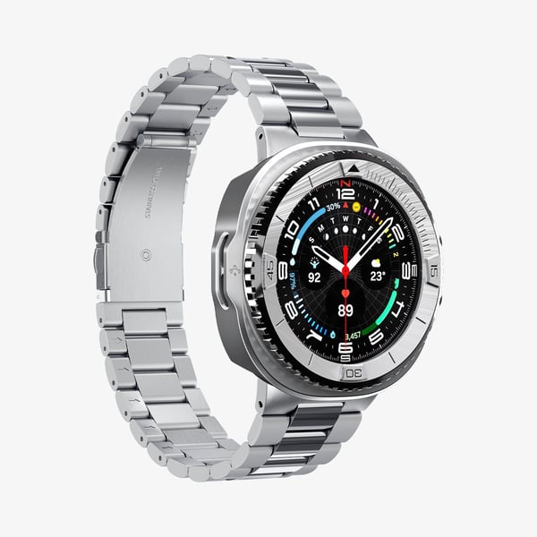 Spigen Bezel Tune Pro, Fodral, Smartwatch, Silver, Samsung, Galaxy Watch 8 Classic (46mm), Polykarbonat, Rostfritt stål