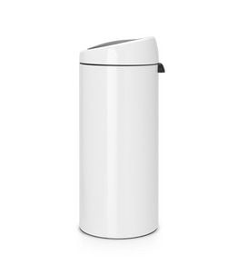 Brabantia Touch Bin, 30L, 30 L, Pyöreä, Muovi, Ruostumaton teräs, Valkoinen, Ohje, Ruostumaton teräs