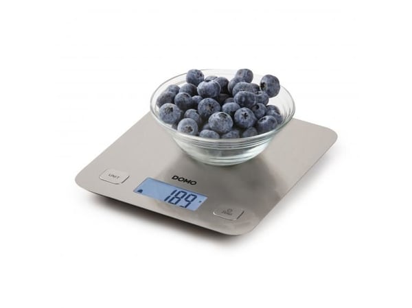 Domo DO9239W, Sähkökeittiövaaka, 5 kg, 1 g, Beige, Ruostumaton teräs, Pöytämalli