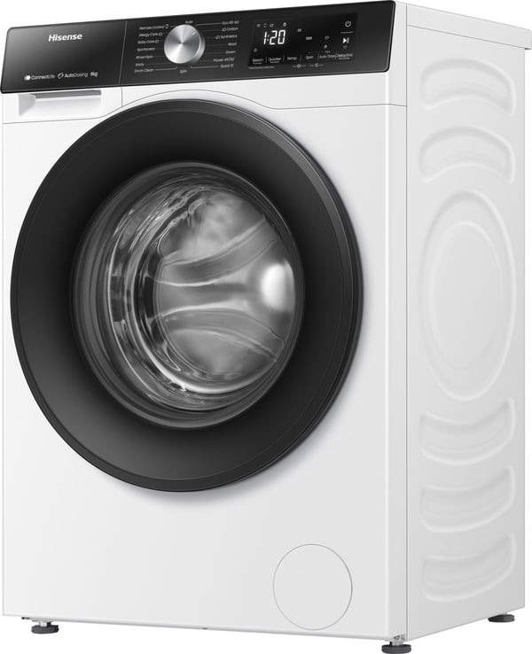 Hisense WF3S8045BW3, Frontmatet, 8 kg, B, 72 dB, 1400 RPM, A