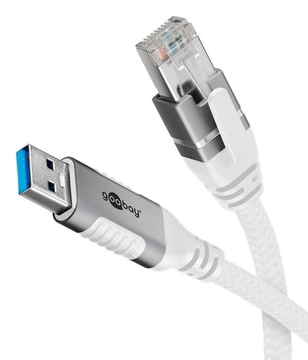 Goobay 74163, 10 m, Cat6, F/UTP (FTP), USB A-tyyppi, RJ-45, Valkoinen