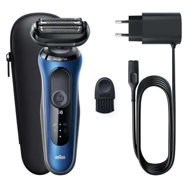 Braun Series 6 61-B1000s verkkoparranajokone SensoFlex, musta/sininen