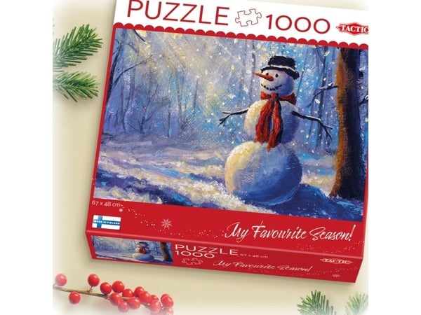 Tactic Puzzle 1000 stk. - Glad snømann