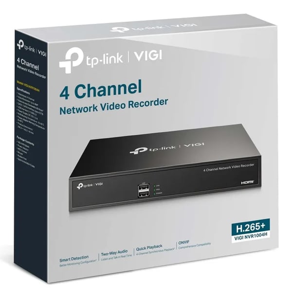 TP-LINK | netværksvideooptager | VIGI NVR1004H | 1 | 4 kanaler