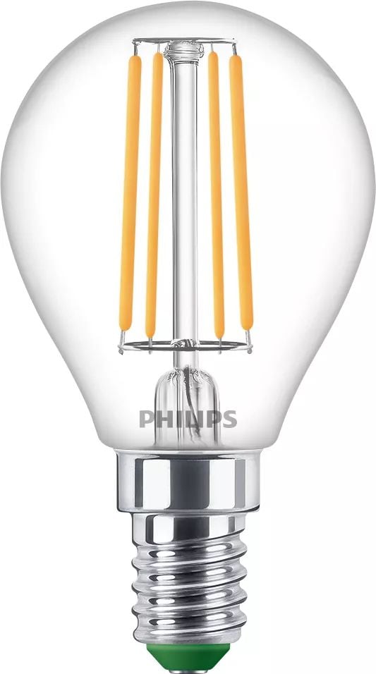 Philips LED - LED-filamentlyspære - form: P45 - klar finish - E14 - 2.3 W (ekvivalent 40 W) - klasse A - varmt hvitt lys - 2700 K