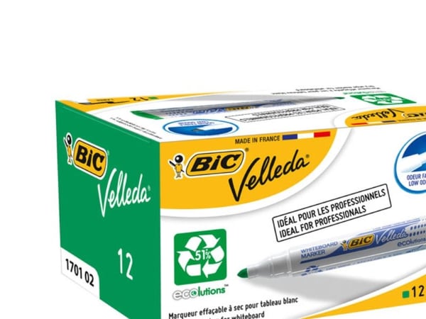 BIC VELLEDA 1701 - Markør - for whiteboard - grønn - alkoholbasert blekk - 1.5 mm (en pakke 12)