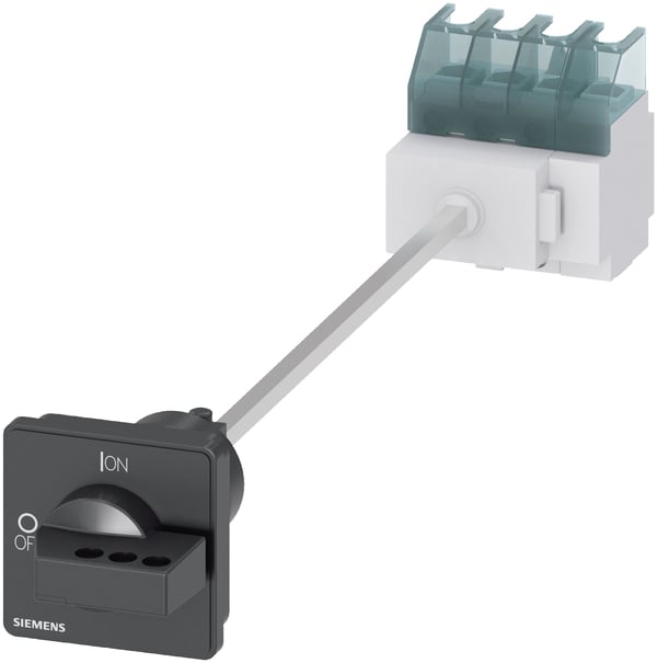 Siemens lastbryter, svart, 4-polet, 16 mm², 32 A, 690 V/AC, 3LD22171TL11, 4P, IP65, 79 mm, 85 mm, 460 mm, 70 mm