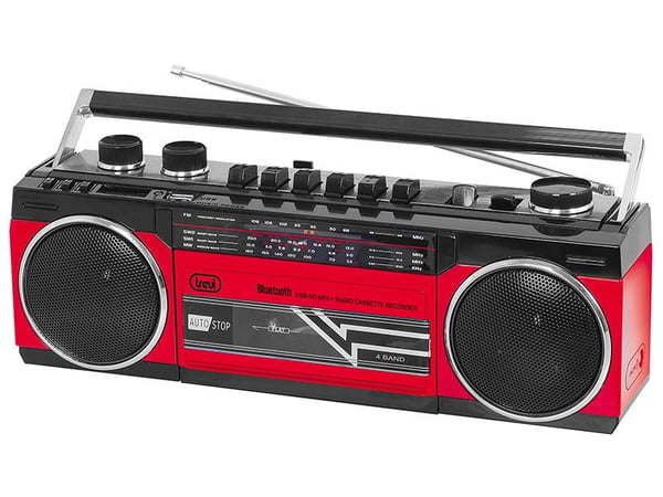 Trevi RR 501 BT, Personlig, Analog, FM, MW, SW, Svart, Rød, Rotasjon, Utvendig