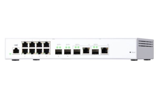 QNAP QSW-M408-2C - Switch - Styrt - 2 x 10 Gigabit SFP+ + 2 x kombo 10 Gigabit SFP+ + 8 x 10/100/1000 - stasjonær