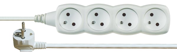 Emos 1902040300, Grunnleggende, Hvit, 4 AC-utganger, 3 m, 250 V, 10 A