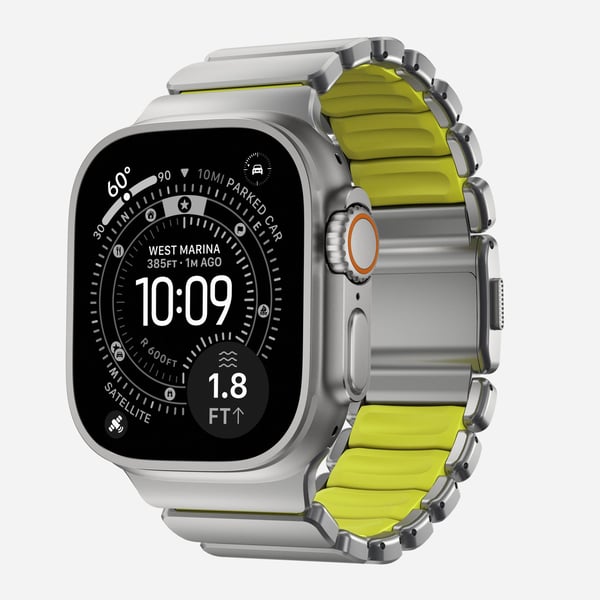 Nomad Stratos Band, Band, Smartwatch, Självtorkning, Apple, Ultra 1-11 and SE, Titan