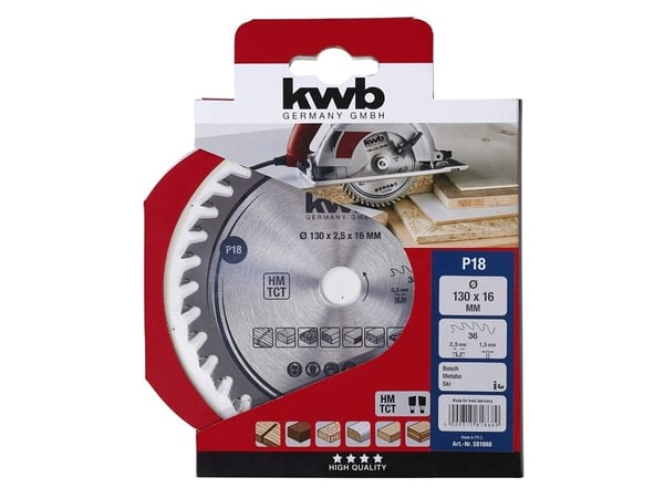 kwb 581868 sirkelsagblad 130 x 16 mm