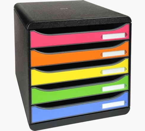 Laatikkokaappi exacompta big box + 5-laatikko harlekiini