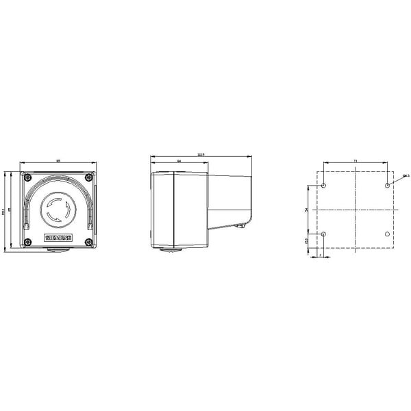 Siemens 3SU1851-0NB00-2AC2 med beskyttelseskrave (L x B x K) 89,4 x 85 x 112,5 mm Gul 1 stk